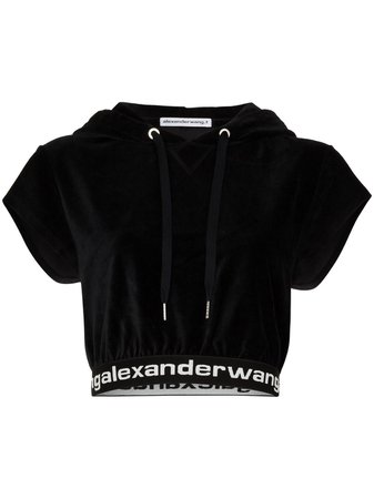 Alexander Wang Cropped logo-trim Hoodie - Farfetch