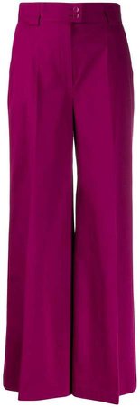 flared high-waisted trousers