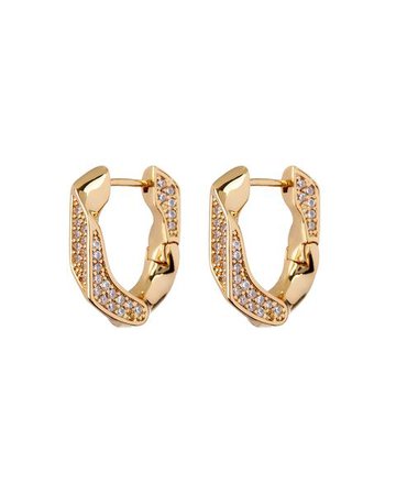 Pave Cuban Link Hoops- Gold | Luv Aj