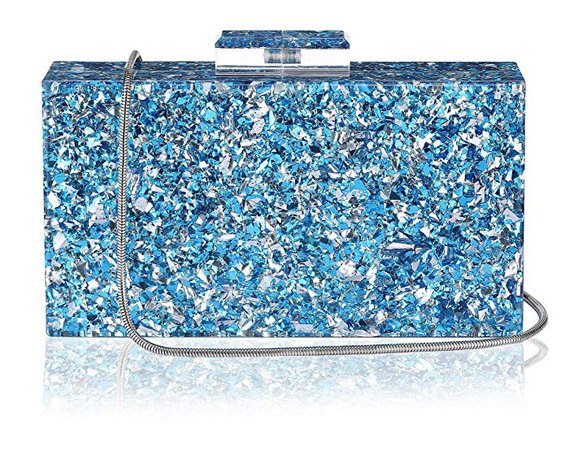 Shiny Acrylic Clutch Purse Perspex Bag Handbags for Women Party (Blue-mirror): Handbags: Amazon.com