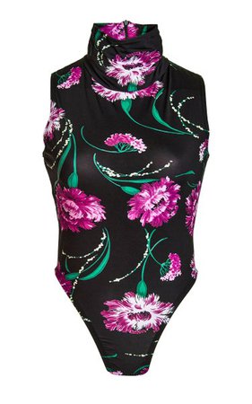 Floral Stretch-Jersey Turtleneck Bodysuit By Rodarte | Moda Operandi