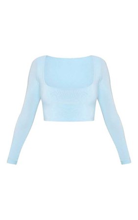 baby blue square crop top