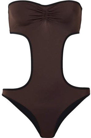 The Carolyn Cutout Swimsuit - Dark brown