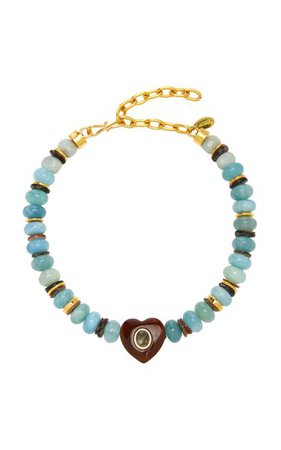 Gemini Beaded Gold-Plated Necklace By Lizzie Fortunato | Moda Operandi