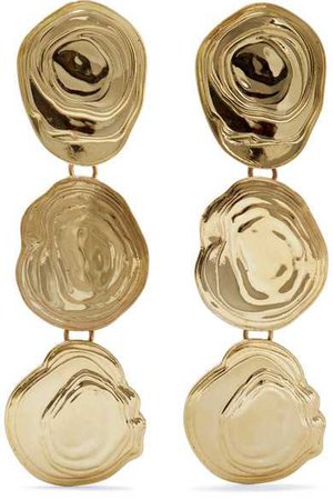 Leigh Miller | On The Halfshell gold-tone earrings | NET-A-PORTER.COM