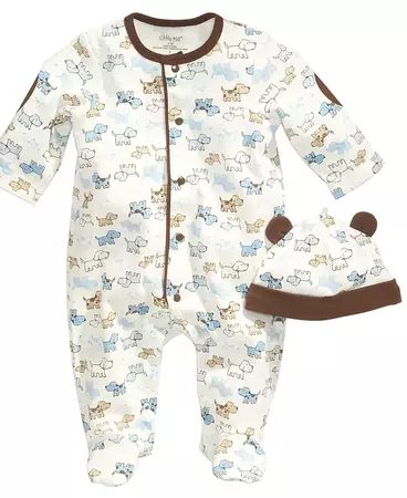 Little Me Baby Boys Cute Puppies Hat and Footed Coveralls Set & Reviews - All Baby - Kids - Macy's