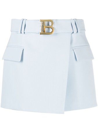 Balmain B Buckle Wrap mini-skirt - Farfetch