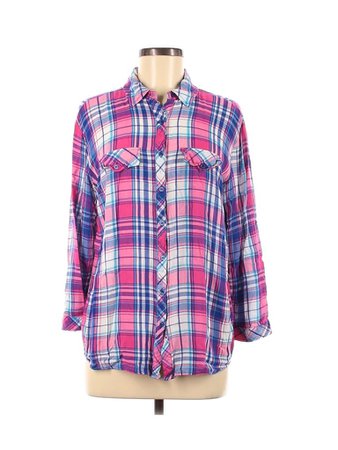Hester & Orchard Plaid Pink fuchsia Long Sleeve Button-Down Shirt Size M - 75% off | thredUP