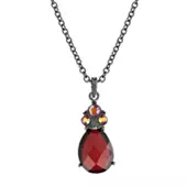 1928 Black Tone Red Crystal 16 Inch Link Pendant, Color: Dk Red - JCPenney