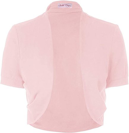 Belle Poque Women's Short Sleeve Shrug Open Front Cotton Cardigan Bolero Jacket… at Amazon Women’s Clothing store