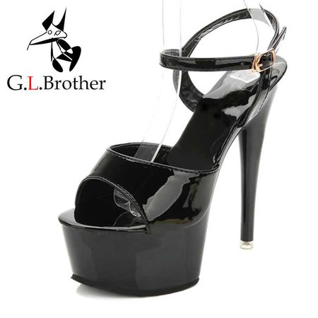 G.L.Brother Sandalia Salto Alto Grosso Stripper Shoes Sexy Pole Dancing Heels Black Platform Sandals High Heels Sandals Women -in Women's Sandals from Shoes on Aliexpress.com | Alibaba Group