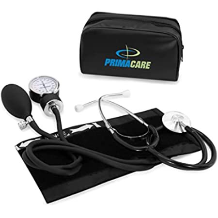 Amazon.com: Primacare DS-9197-BL Professional Classic Series Manual Adult size Blood Pressure Kit, Emergency Bp kit with Stethoscope and Portable Leatherette Case, Nylon Cuff, Blue : Industrial & Scientific