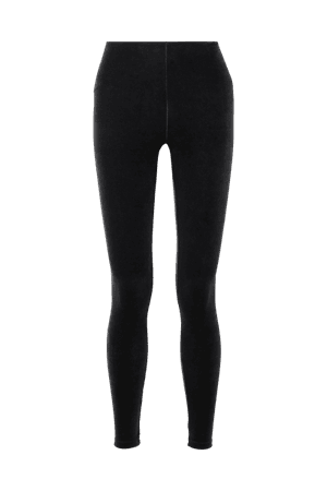COMMANDO Stretch-velvet leggings
