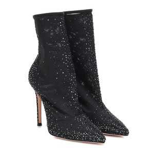 Gianvito Rossi - Aurora embellished tulle sock boots
