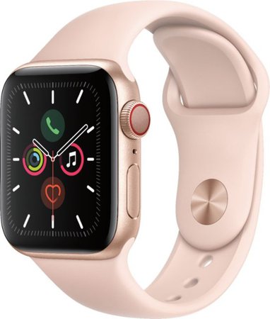 Apple Watch Series 5 (GPS + Cellular) 40mm Gold Aluminum Case with Pink Sand Sport Band Gold Aluminum (AT&T) MWWP2LL/A - Best Buy