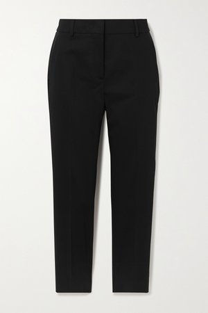 Black Calcut cropped stretch-cotton straight-leg pants | Max Mara | NET-A-PORTER