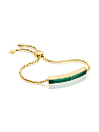 Shop green & gold Monica Vinader Baja Green Onyx bracelet with Express Delivery - Farfetch