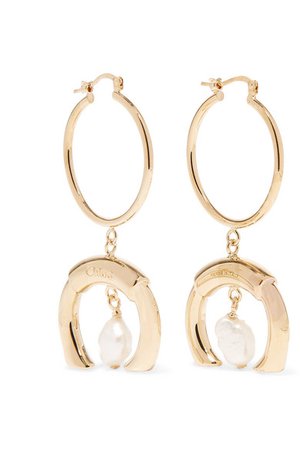 Chloé | Gold-tone faux pearl earrings | NET-A-PORTER.COM