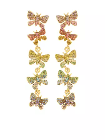 Oscar De La Renta Butterfly Crystal Chandelier Earrings - Farfetch