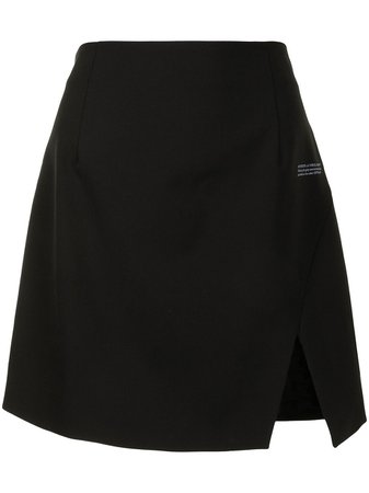 Off-White logo-print slit-detail skirt
