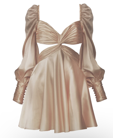 rose gold twisted silk dress
