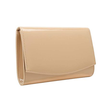 Charming Tailor Patent Leather Flap Clutch Classic Elegant Evening Bag Chic Dress Purse (Nude): Handbags: Amazon.com