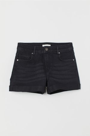 Short denim shorts - Black denim - Ladies | H&M GB
