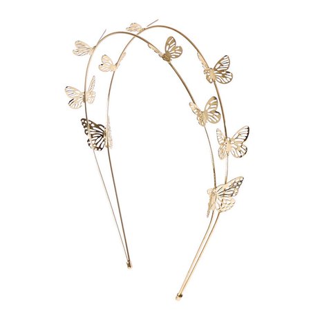 Gold Double Row Butterfly Headband | Claire's US