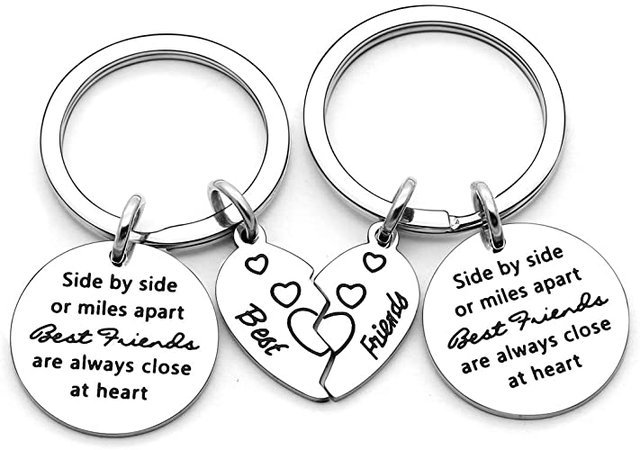 Amazon.com: Best Friend Gifts, 2 Pcs Keychains Key Rings Keyring for Friendship with Broken Heart: Shoes
