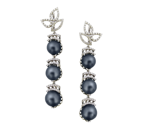 black pearl earrings