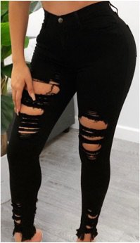 black ripped jeans