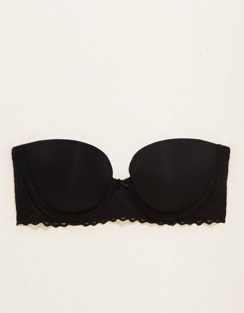 Aerie Real Happy Strapless Push Up Bra, True Black | Aerie for American Eagle