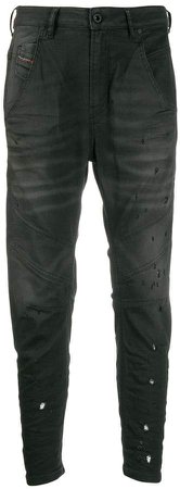 faded finish jeans