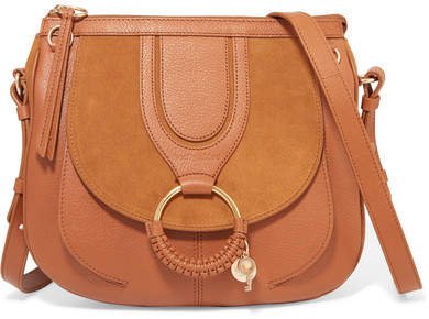 Hana Small Textured-leather And Suede Shoulder Bag - Tan