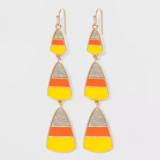 Halloween Candy Corn Drop Earrings - Orange : Target