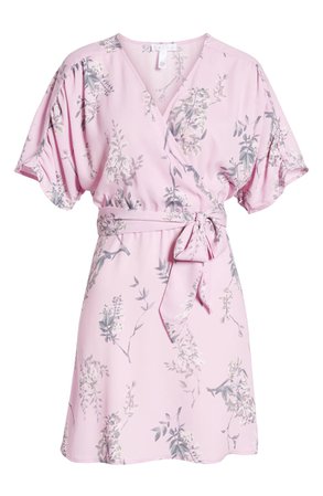 Leith Dolman Sleeve Wrap Minidress pink