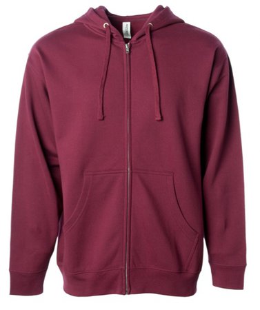maroon zip hoodie