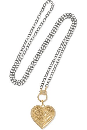 Ileana Makri | Promise Heart 18-karat gold and oxidized sterling silver diamond necklace | NET-A-PORTER.COM