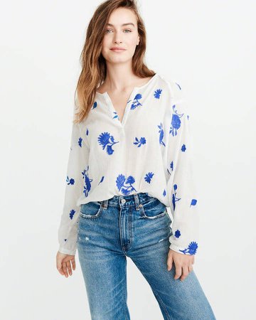 Embroidered Floral Blouse