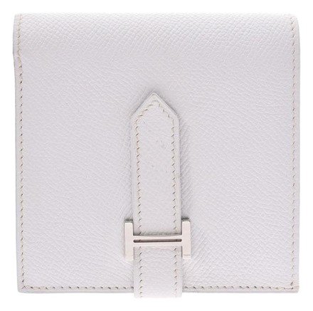 Hermès White Bearn Recto-verso Sv Hardware Men's Women's Epsom Compact Wallet - Tradesy