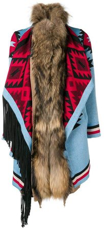 Bazar Deluxe fringed single-breasted coat