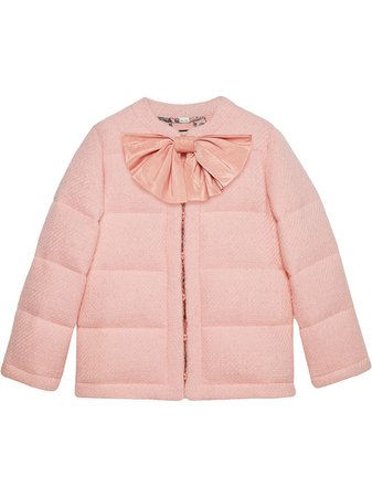Gucci Padded tweed jacket with bow