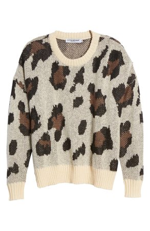 Cotton Emporium Leopard Jacquard Sweater | Nordstrom