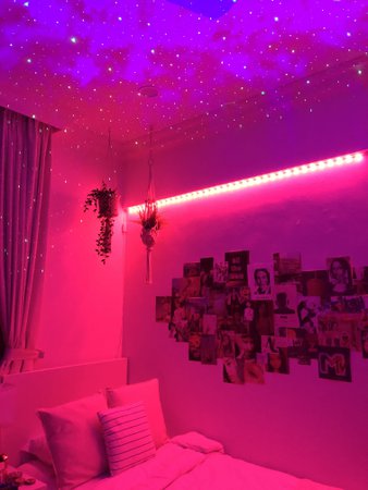 aesthetic room | Neon bedroom, Neon room, Led lighting bedroom