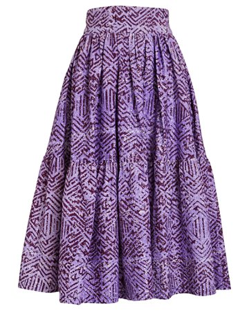 SIKA Rosette Tiered Printed Cotton Skirt | INTERMIX®