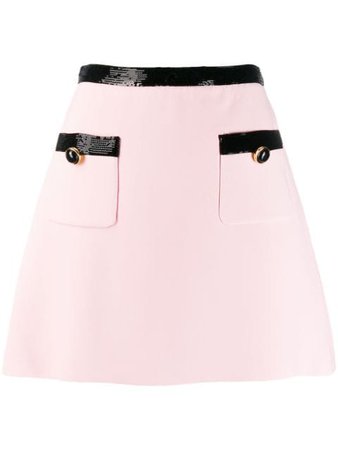 Miu Miu Contrast Trim Mini Skirt - Farfetch