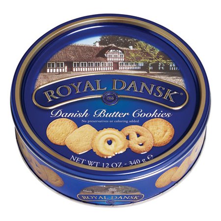 Royal Dansk® Cookies, Danish Butter, 12 oz Tin | Bluffs Sanitary Supply