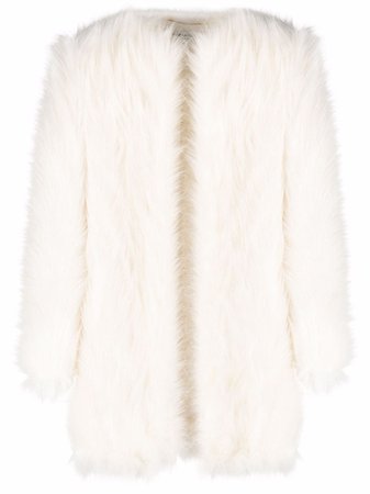 Saint Laurent quilted-lining faux-fur coat - FARFETCH
