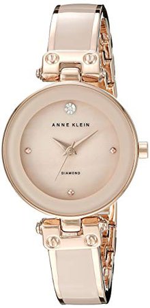 Anne Klein Diamond-Accented Bangle Watch