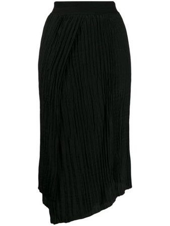 Black Vince Pleated Midi Skirt | Farfetch.com
